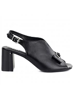 Dámské sandály na jehlovém podpatku s mašlí černé Jezzi RMR25112-3 Dámské sandály na jehlovém podpatku s mašlí černé Jezzi RMR25112-3