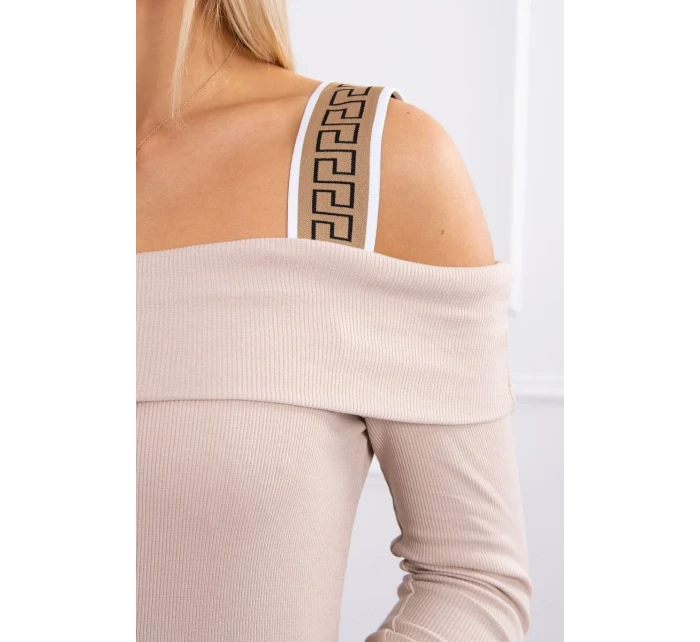 Šaty se širokými ramínky béžové Šaty se širokými ramínky béžové