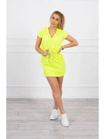 Šaty s kapucí žluté neonové