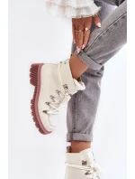 Lakované dámské kotníkové boty Trapper GOE White Lakované dámské kotníkové boty Trapper GOE White