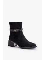 Zateplené Dámské Kotníkové Boty Na Nízkém Podpatku S Ozdobnými Pásky D&A Černé Zateplené Dámské Kotníkové Boty Na Nízkém Podpatku S Ozdobnými Pásky D&A Černé