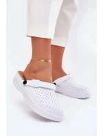 Dámské pěnové pantofle typu clogs Faylina – bílé