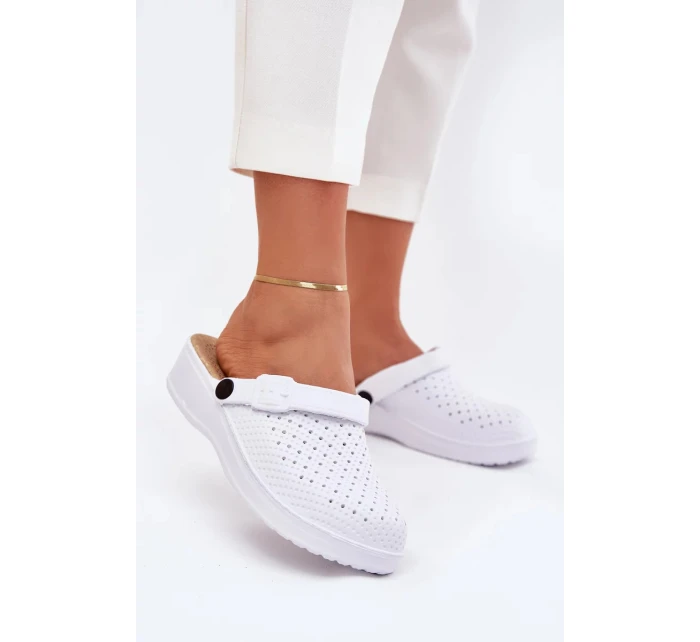 Dámské pěnové pantofle typu clogs Faylina – bílé
