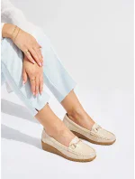 Jedinečné  mokasíny hnědé dámské na klínku