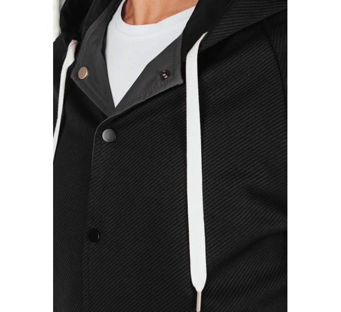 Pánská bunda bomber s kapucí šedá FashionStreet TX5017 Pánská bunda bomber s kapucí šedá FashionStreet TX5017