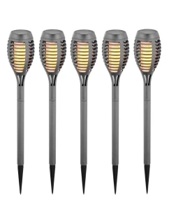 DANCING FLAMES SOLAR LAMP 12 LED SMD 7,5x7,5x46,5 cm KPL 5SZT