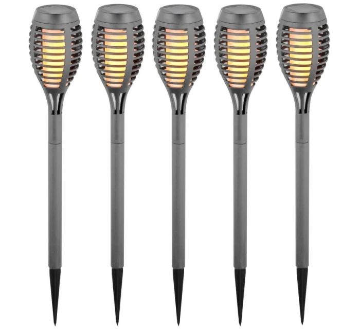 DANCING FLAMES SOLAR LAMP 12 LED SMD 7,5x7,5x46,5 cm KPL 5SZT