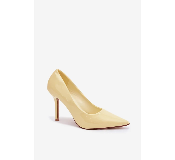 Klasické lakované lodičky z umělé kůže Žluté Odira