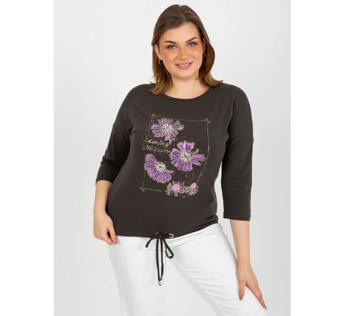 Dámská halenka RV BZ 8457.47P tmavá khaki - FPrice