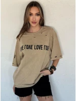 Dámské tričko s potiskem BONGANIR beige FashionStreet RY2635