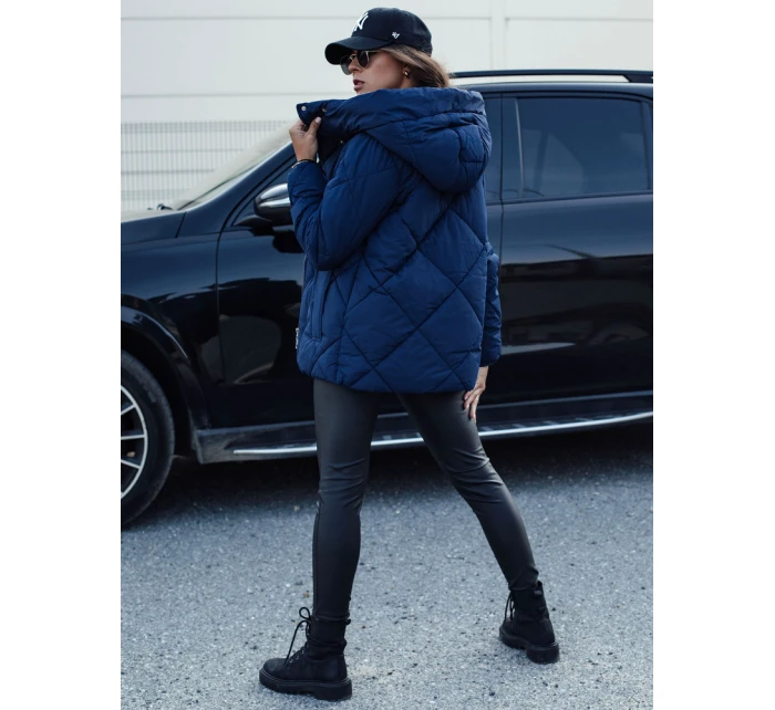 Dámská prošívaná zimní bunda COZYLUX s kapucí tmavě modrá FashionStreet TY4557