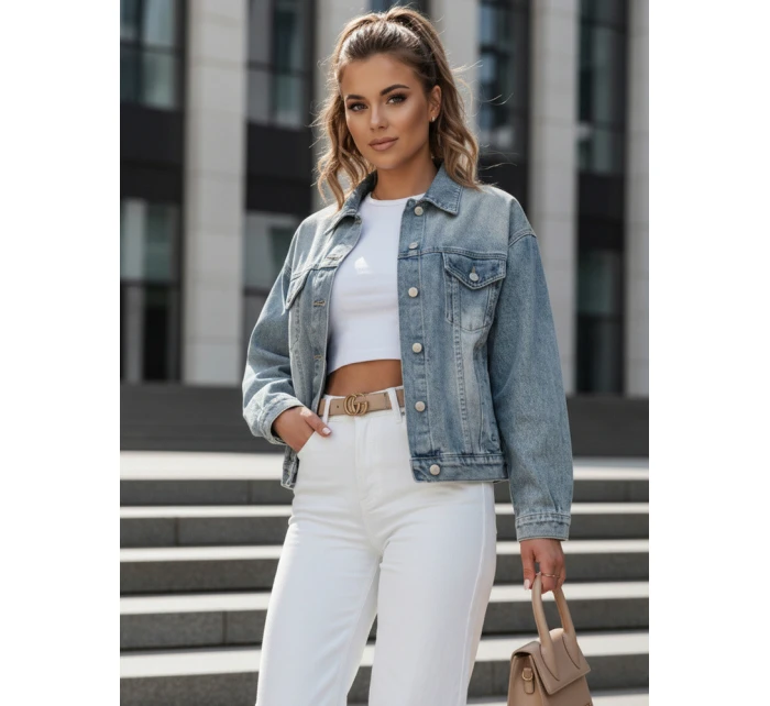 Dámská přechodná oversize katana bunda NOVAJIN modrá FashionStreet TY4838