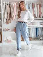 Dámské kalhoty chinos s páskem TAILANDI modrá FashionStreet UY2550