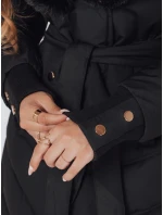 Dámská prošívaná zimní bunda s kožešinou černá Dstreet model 21991246 - FashionStreet