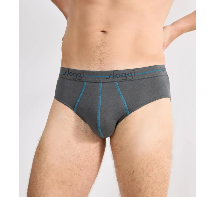 Pánské slipy Start Midi C2P box - BROWN - LIGHT COMBINATION - černnošedé M003 - SLOGGI