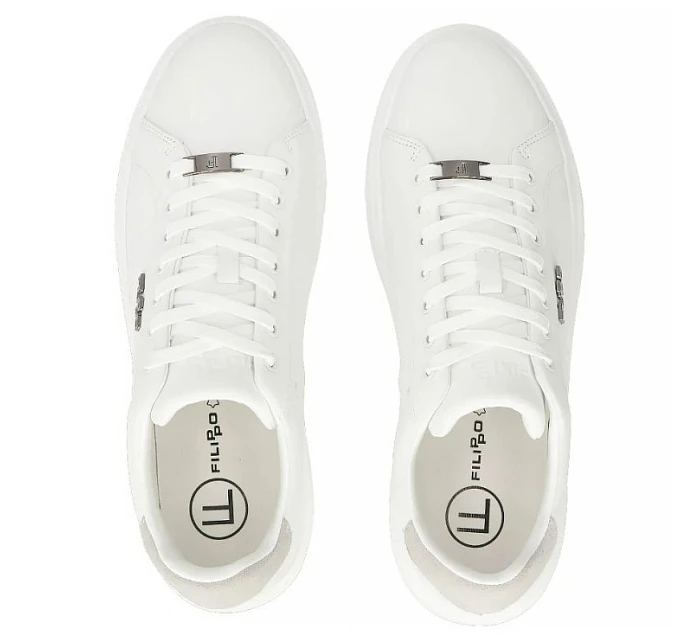 Pánské kožené polobotky bílé model 22079019 - FILIPPO Pánské kožené polobotky bílé model 22079019 - FILIPPO