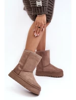 Dámské zimní boty s tmavě béžové model 21635529 - Boto Dámské zimní boty s tmavě béžové model 21635529 - Boto