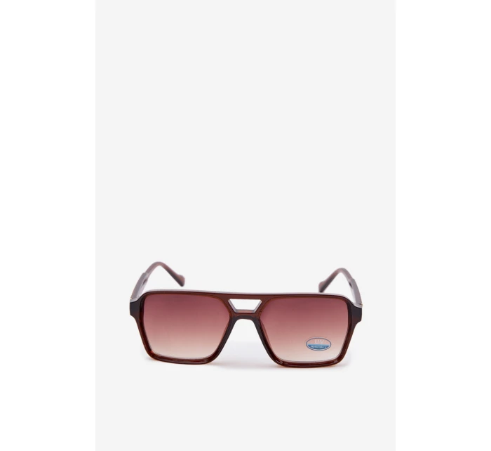 Dámské sluneční brýle se zlatým detailem hnědé