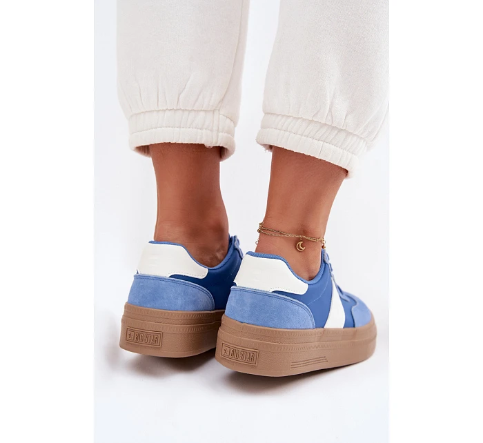 Kožené semišové tenisky Dámské Big Star TT274165 Modré