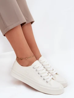 Dámské zateplené nízké tenisky Big Star – bílé