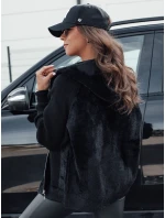 Dámská krátká bunda z alpaky KATHERINE s kapucí černá FashionStreet NY0672