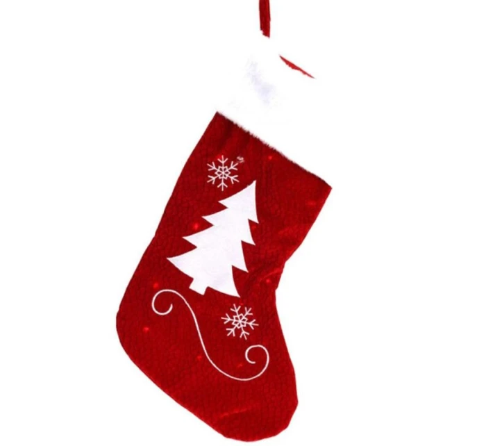 VÁNOČNÍ DÁREK PONOŽKA VELKÁ 41CM 12LED VÁNOČNÍ STROMEK VÁNOČNÍ DÁREK PONOŽKA VELKÁ 41CM 12LED VÁNOČNÍ STROMEK