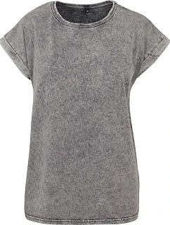 Build your Brand BY 053 Dámské tričko "Acid Wash" 56.0053 grey black