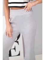 Dámské kalhoty máslíčko s rozšiřující se nohavicí šedé