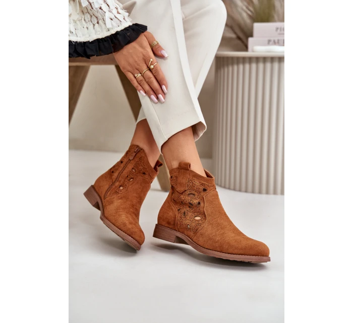 Dámské botky s perforací na zip Camel S.Barski HY42-081