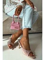 Dámské nazouváky na podpatku Růžové model 22092043 - Boto