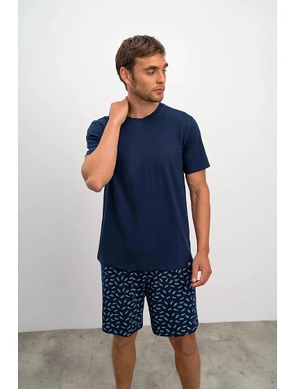 Pánské tričko model 18587033 tmavě modré - Vamp