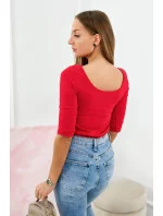 Halenka s kulatým výstřihem 8832 červená - Kesi