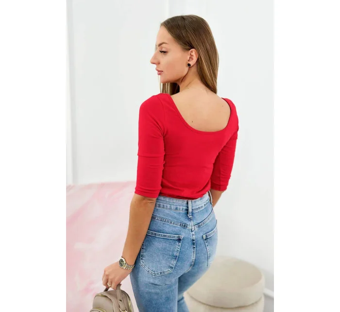 Halenka s kulatým výstřihem 8832 červená - Kesi