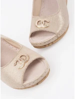 Výborné sandály dámské Jasnobeżowy na klínku Výborné sandály dámské Jasnobeżowy na klínku