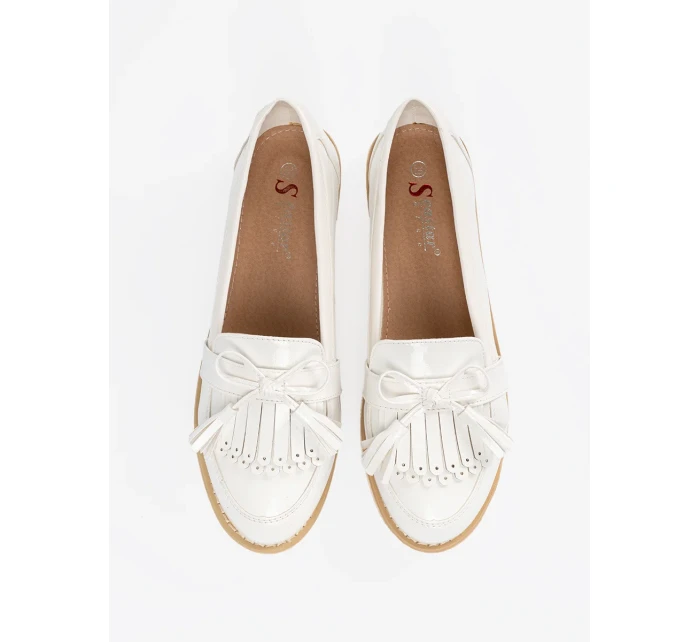 Originální dámské  mokasíny bílé bez podpatku