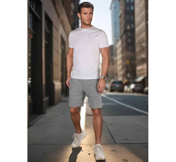 Pánské šedé teplákové šortky Dstreet SX2485