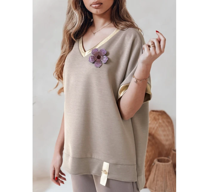 Dámská oversize halenka SHINE LOVE mocha FashionStreet RY2911