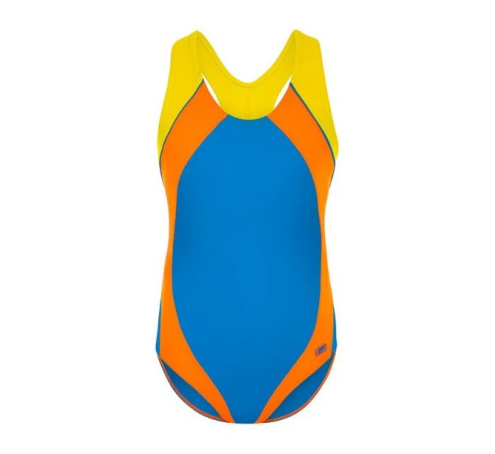 Plavecký kostým 010 modrý-pom 122 dívky Plavecký kostým 010 modrý-pom 122 dívky