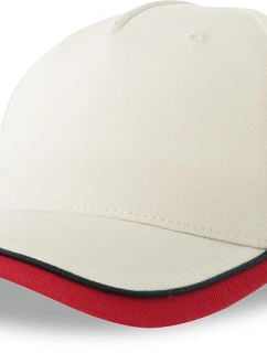 Kid Dětská 5 panelová kšiltovka white/red model 22411077 - Atlantis Headwear