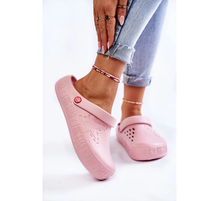 Dámské světlé pantofle Big Star model 21593796 Růžové - Big Star Shoes Dámské světlé pantofle Big Star model 21593796 Růžové - Big Star Shoes