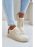 Zateplené dámské tenisky na platformě Big Star model 21675189 béžové - Big Star Shoes