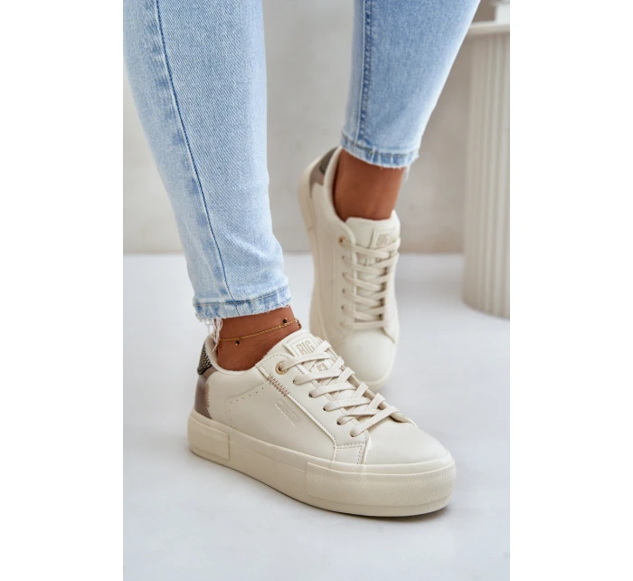 Zateplené dámské tenisky na platformě Big Star model 21675189 béžové - Big Star Shoes
