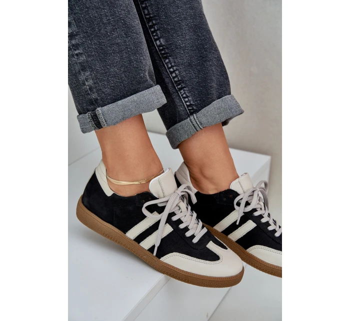 model 21684270 Kožené Nízké Tenisky Dámské Černé - Zazoo model 21684270 Kožené Nízké Tenisky Dámské Černé - Zazoo