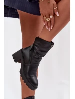 Dámské kotníkové boty na robustním podpatku s dvojitým zipem Vinceza 58605 Černé Dámské kotníkové boty na robustním podpatku s dvojitým zipem Vinceza 58605 Černé