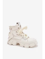 Kožené zateplené sportovní boty GOE SS2N4055 bílé