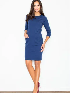 Šaty  v tmavě modré barvě  model 18488240 - Figl