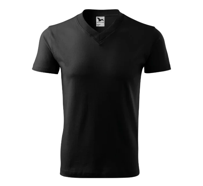 V-neck tričko unisex černá