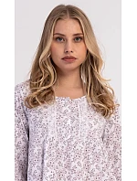 Dámská noční košile s dlouhým rukávem model 22405142 - Vienetta Dámská noční košile s dlouhým rukávem model 22405142 - Vienetta