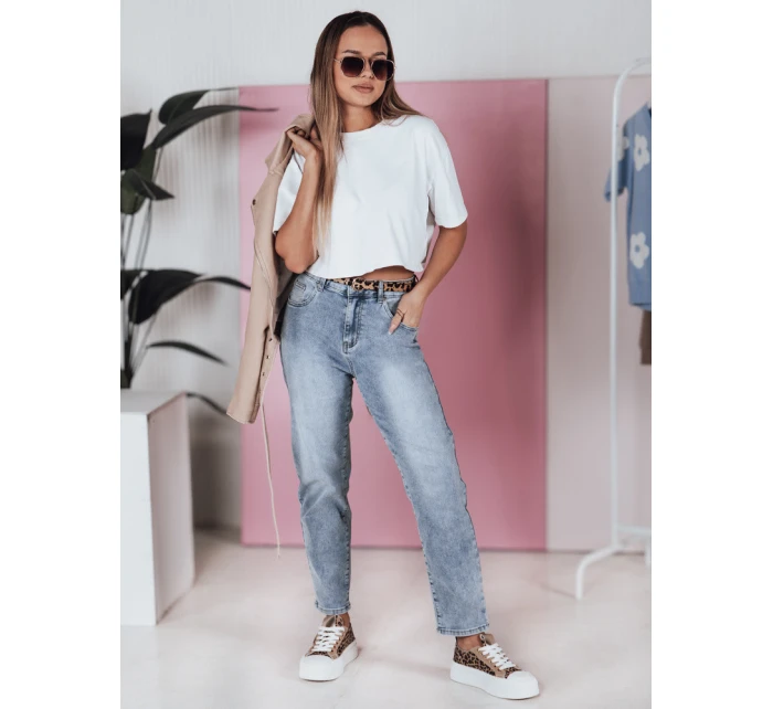 Dámské džínové kalhoty mom fit s páskem CASUALJIN FashionStreet UY2351