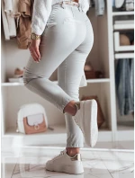 Dámské látkové chinos kalhoty s páskem ROSSALI světle šedé FashionStreet UY2534